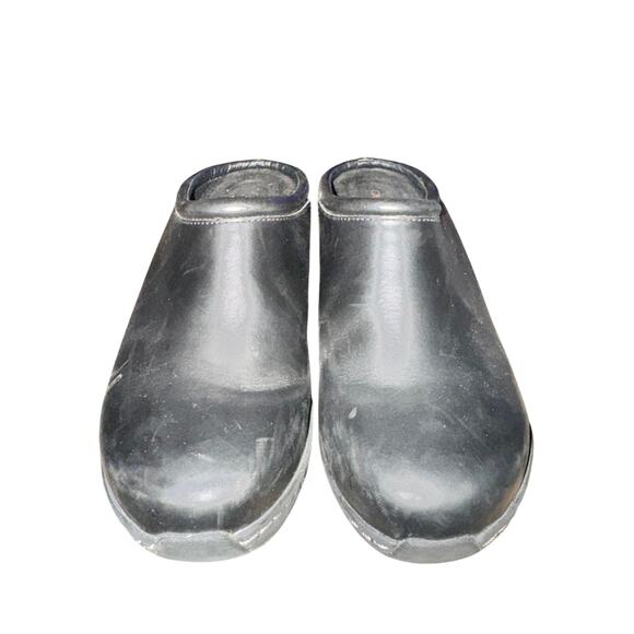 Aetrex Clogs Women's Size 7 Black Leather Slip On Comfort Shoes Mules Casual - Picture 2 of 7